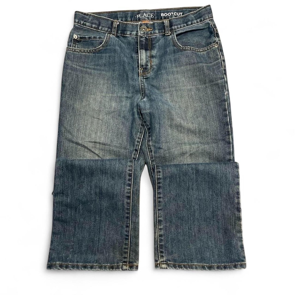 The Childrens Place Boys Bootcut Jeans Medium Wash Denim Blue Pants Size 12 Reg